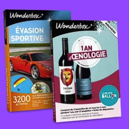 Tentez votre chance pour gagner : un coffret Wonderbox Évasion Sportive un coffret Wonderbox d’initiation à l’œnologie pendant un an