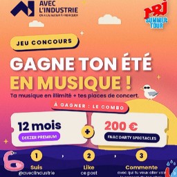 1 abonnement premium DEEZER 12 mois + une E-carte cadeau Fnac Darty Spectacle d’un montant de 200 e…